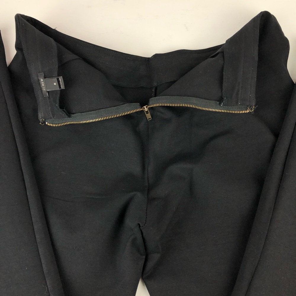 ✅ SOLD! J.Crew Black Leggings with Genuine Leather Trim - Size 6 - Picture 9 of 16